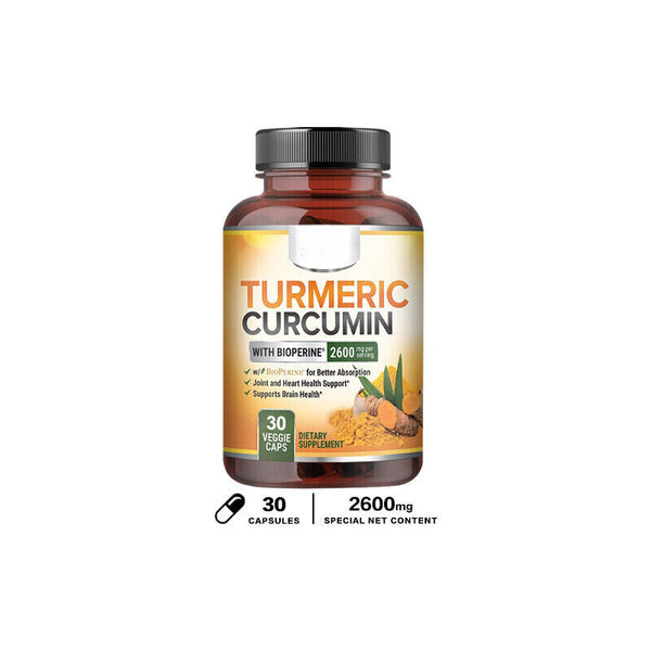 Turmeric Curcumin Highest Potency 95% 2600mg with BioPerine Black Pepper Extract