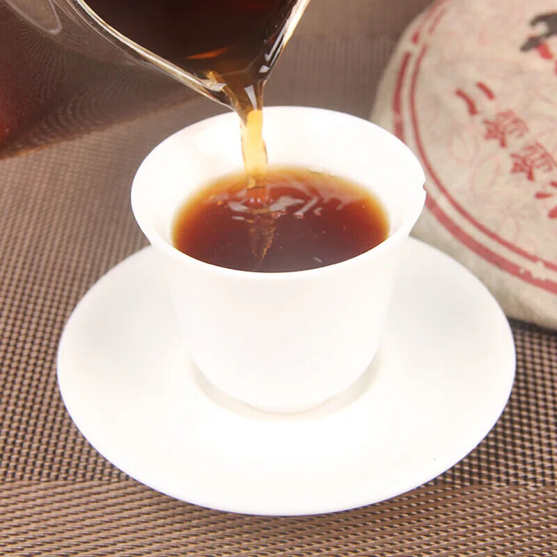 357G Chinese Good Taste Shu Puer Tea Cake Yunnan Qizi Bing Fermented Puerh Cha