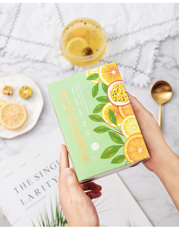 Freeze dried citrus, passion fruit, honey tea, lemon slices flower fruit tea