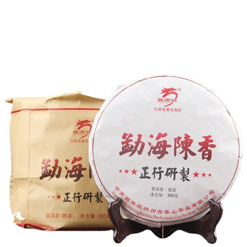 380g Menghai Chen Xiang Ripe Puer Tea Long Yuan Hao Mellow Old Shu Puer Tea Main image