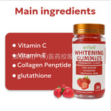 Strawberry Whitening Gummies Skin Moisturizing No Sugar Dairy Free - 60 Count