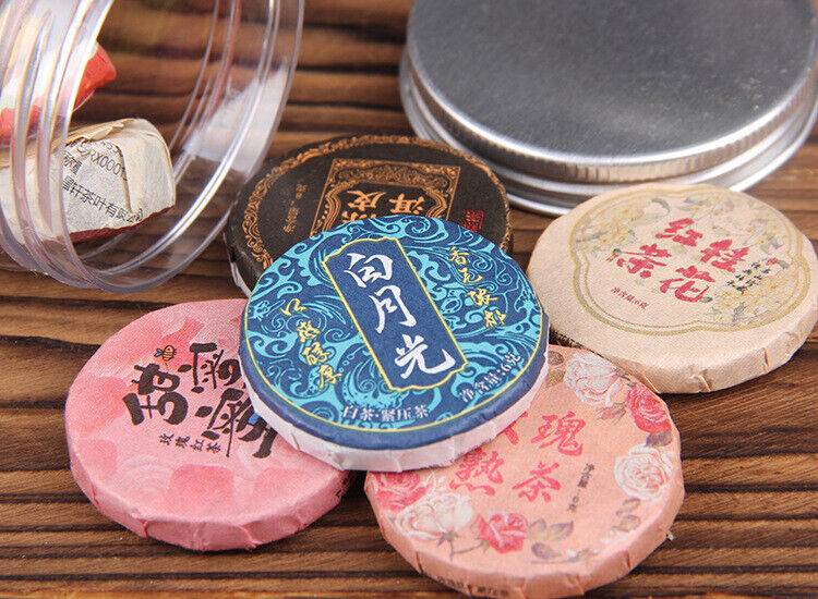 Yunnan Glutinous Rice Fragrant Raw and ripe Pu-erh Tea -Small Tea Cake13pcs/can
