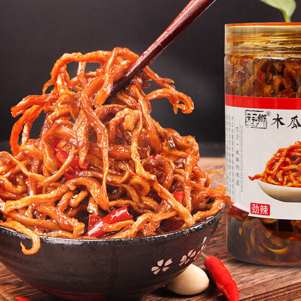 Guangxi spicy dishes shredded papaya, pickled 500g bottles of pickles,
