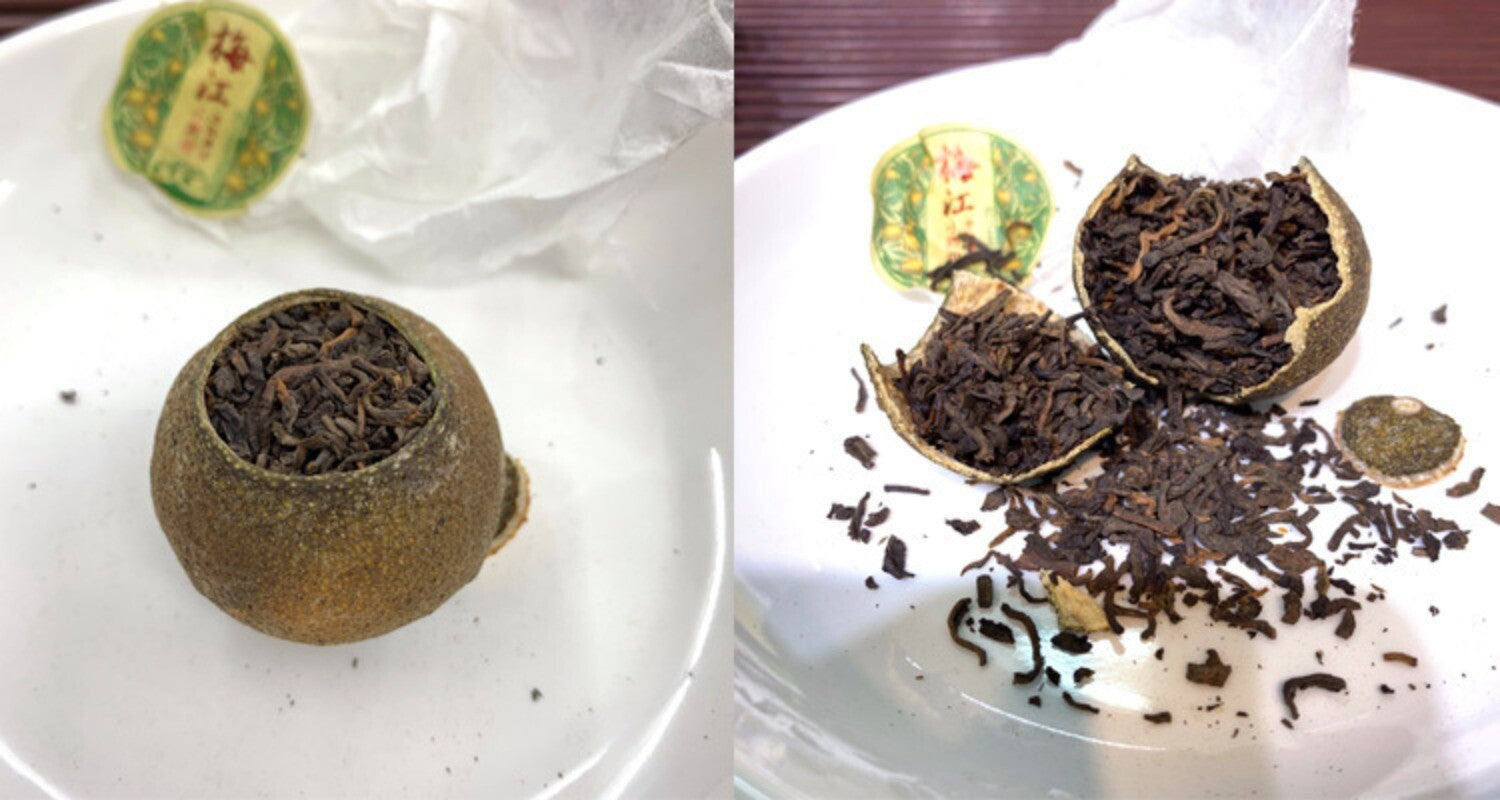 Xinhui Raw Sun-dried Xiaoqingkang Palace Puerh Ripe Tea Tinned Lemon Red Tea500g