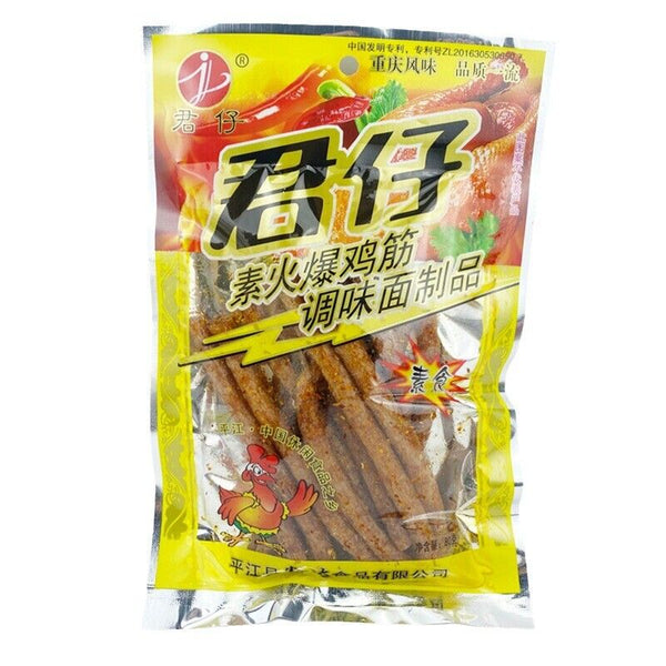 Junzai Vegetarian Hot Chicken Tendon Spicy Strips Snacks 50 Bags君仔素火爆鸡筋辣条50包麻辣零食