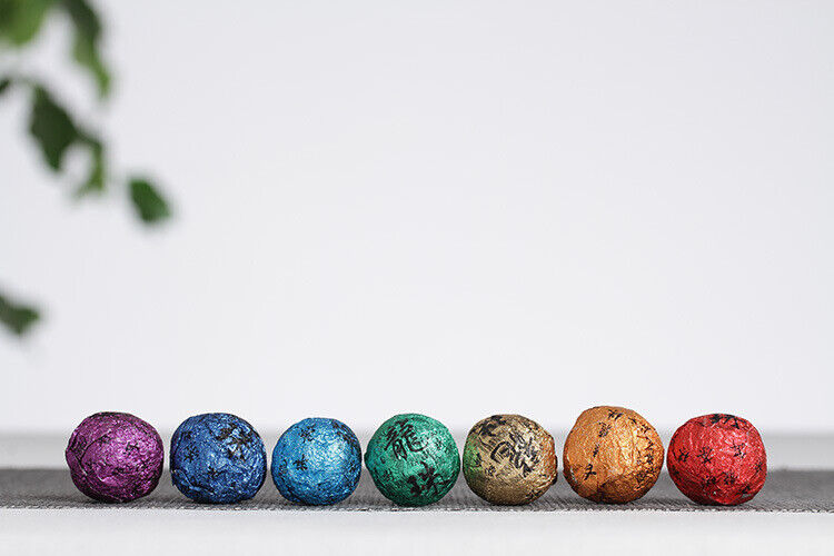 Yunnan Puerh Raw Tea, 21pcs Seven Coloured Dragon Balls Tea Box Set