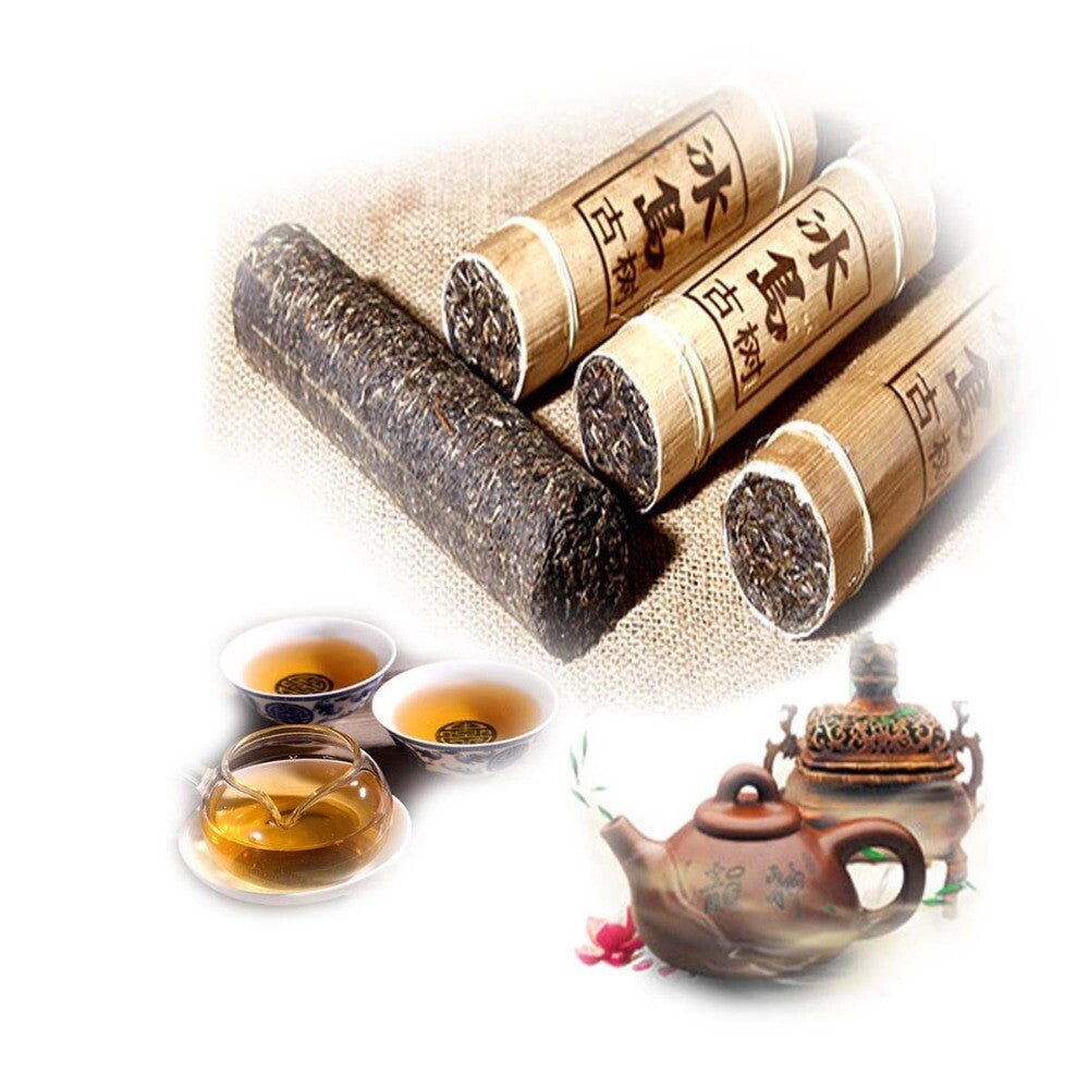 500g Yunnan BingDao  Pu'er Tree Puer Tea in Bamboo Package - Rare and Exquisite Main image