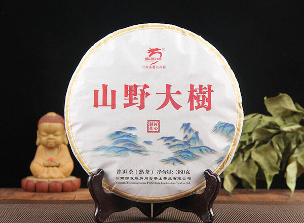 Long Yuan No. Pu'er Ripe Tea Cake Ancient Tree Yunnan Seven Seeds Cake 380g/cake