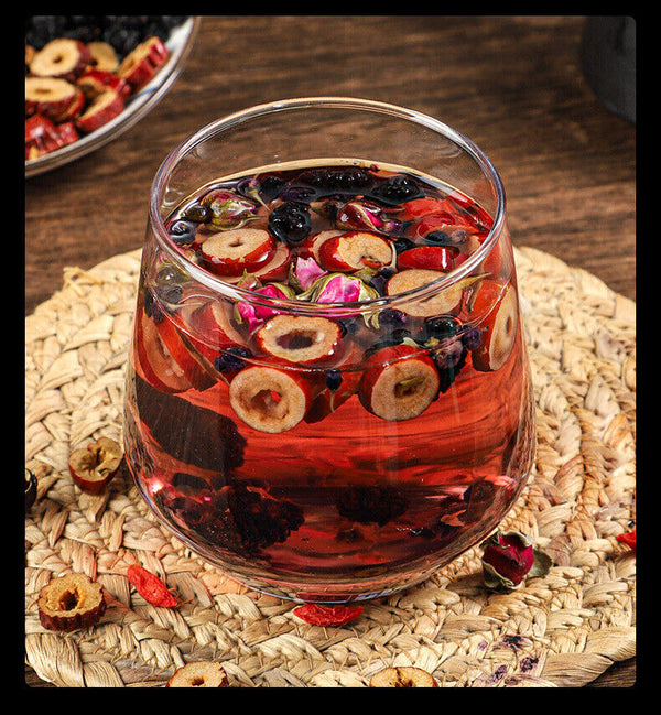 Rosa roxburghii black goji berry mulberry lemon slice combination tea