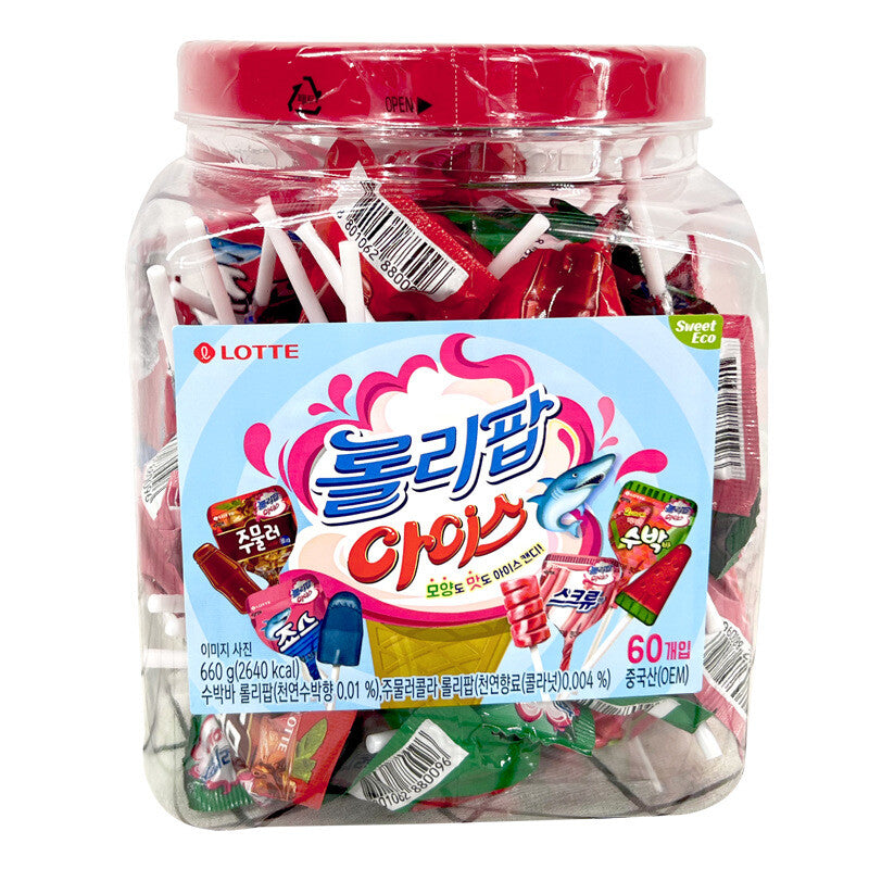 Korean Snack Lotte Lotte Ice Cream Cartoon Lollipop Candy 60pcs 660g