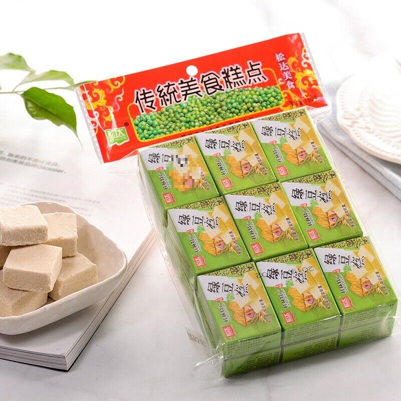 Traditional Green Bean Cake Nostalgic Snack Loved by Girls 80s 90s Childhood
