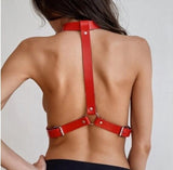 Leather Harness Bdsm Body Bondage Stockings Garter Belt Fetish Sex Toy For Women