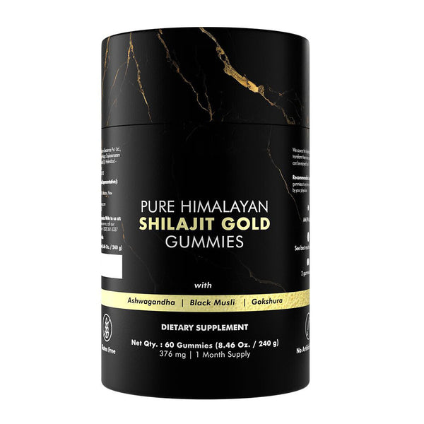 Pure Himalayan Shilajit Gold Gummies with Black Seed Oil 60 Gummies