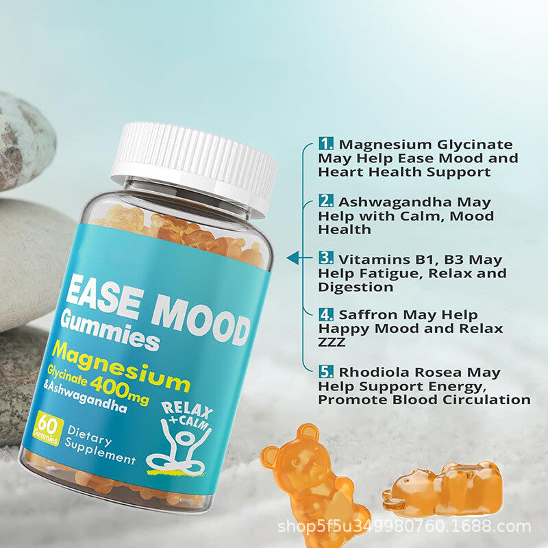 Magnesium Glycinate Gummies, Pineapple Flavor, Calcium, Potassium, Stress Relief