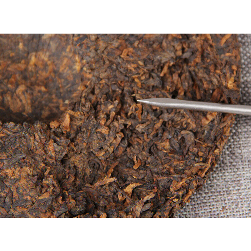 TeaPu'er Tea Ancient Tree Pu'er Tea Ripe Tea Cake 357g Black Tea Yunnan Pu'er Tea
