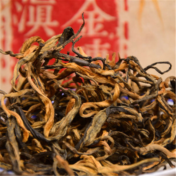 Dianhong Tee  Ancient Old Tree Yunnan Dian Hong Golden Buds Brick Black Tea 250g