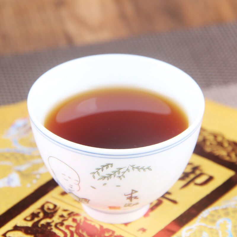 357g Xishuangbanna Spring Tea Yunnan Ripe Puerh Tea  Royal Tribute Gold Cake Main image