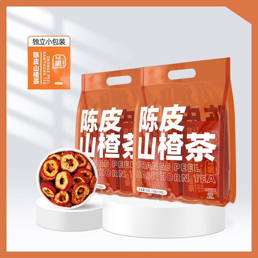 Tangerine Peel Hawthorn Herbal Tea Bags Unisex Health Support Blend