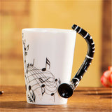 Music Violin Guitar Ceramic Drinkware Mug Coffee Tea Milk Stave Cups with Handle