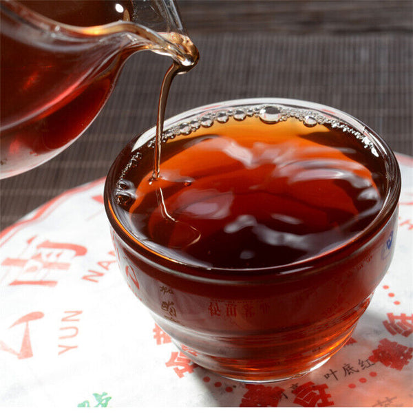357g/Cake Yunnan Pu'er Tea Cooked Tea Cake Yunnan Qizi Cake Tea Pure Ingredients