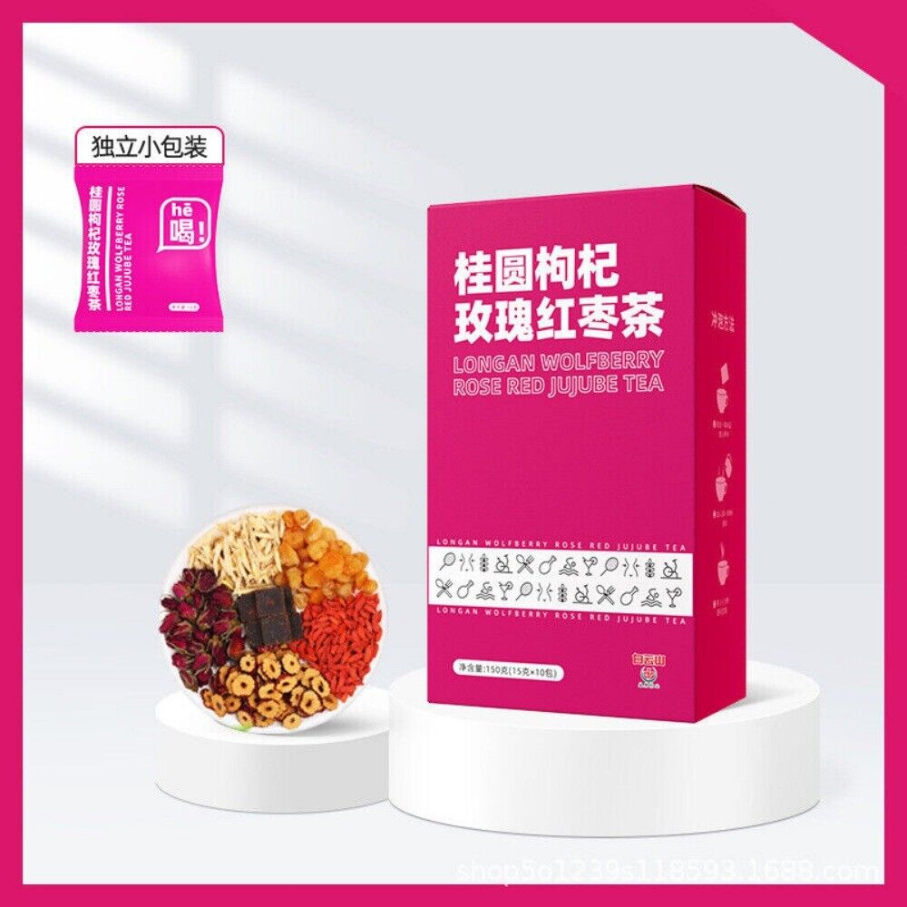 Longan Goji Red Date Rose Tea Womens Wellness Gift Premium Herbal Blend