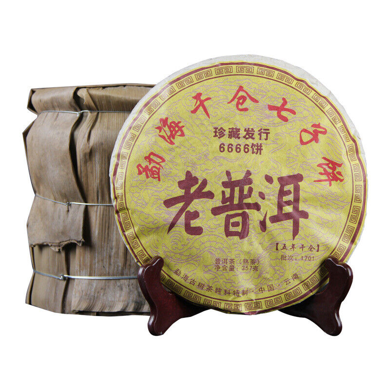 Pu'er Tea Old Pu'er Cake Five Year Menghai Dry Warehouse Qizi Cake 357g Ripe Tea Main image