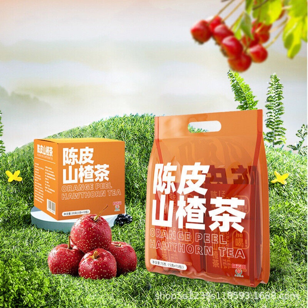 Tangerine Peel Hawthorn Herbal Tea Bags Unisex Health Support Blend Secondary image