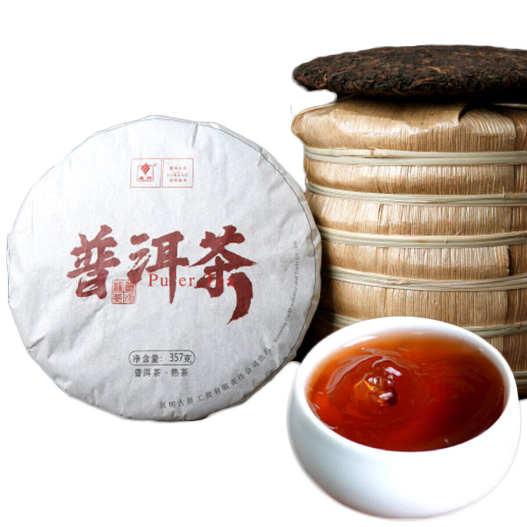 Organic Pu'er Tea Black Tea 357g Premium Ripe Pu-erh Tea Cake Cooked Puerh Tea