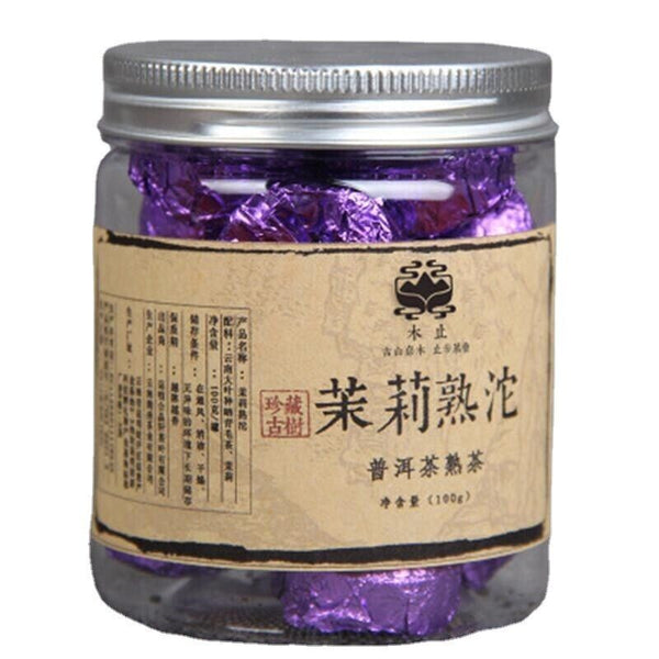 100g Yunnan Puerh Tea Canned Jasmine Puer Small Tuocha Pu Er Ripe Tea Green Food