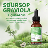 100%Natural Soursop Graviola Liquid Drop for Cell Support & Regeneration 2 fl oz