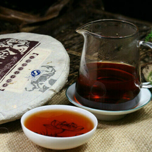 TeaBlack Tea Chinese Tea 357g Yunnan Ripe Pu-Erh Organic Puerh Tea Cake Lose Weight