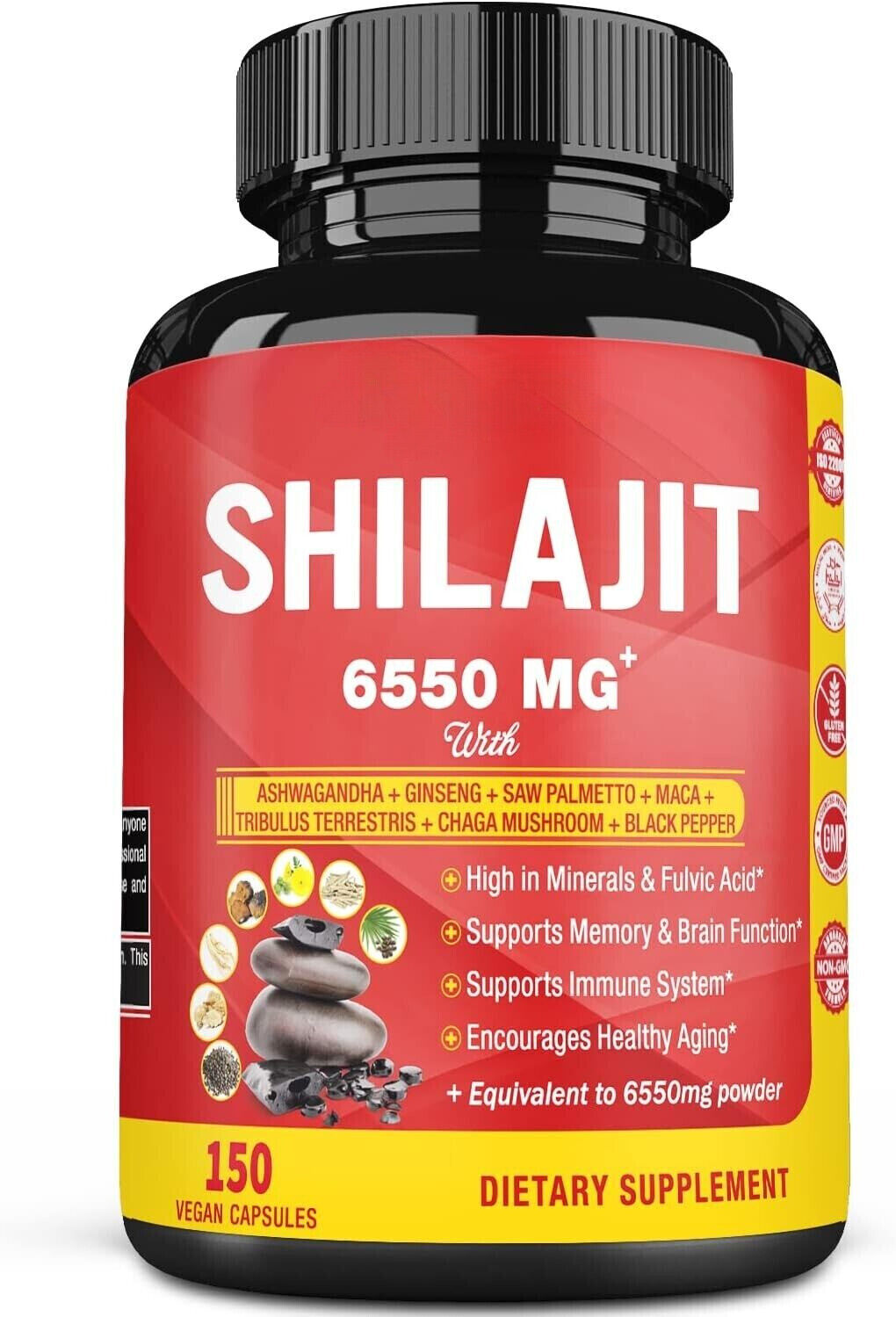 SHILAJIT 6550mg COMPLEX Healthy Aging Memory Brain Function Immune System 150C Main image