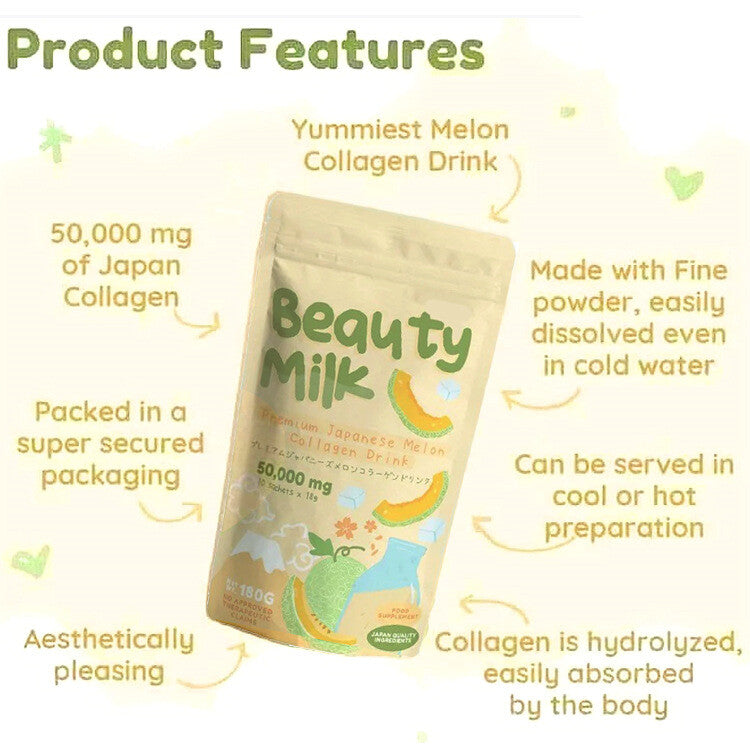Natural Cantaloupe Powder 180g/bag Beauty Milk Collagen Powder Solid Drink