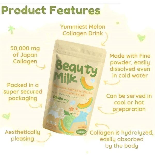 Natural Cantaloupe Powder 180g/bag Beauty Milk Collagen Powder Solid Drink