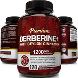 1200mg Berberine Capsules, Natural HCL Extract, Healthy Cholesterol Caps 60 Caps