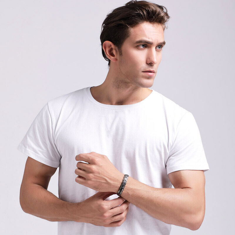 Classic Titanium Steel Anti-snoring Wrist Watch Men Magnetic Therapy Bracelet Main image