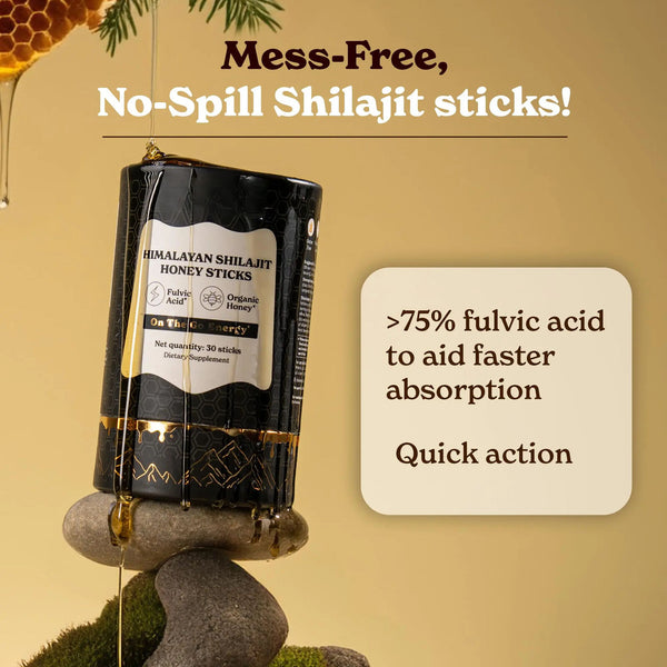 Pure Himalayan Shilajit Sticks with Organic Honey Naturally Sweet