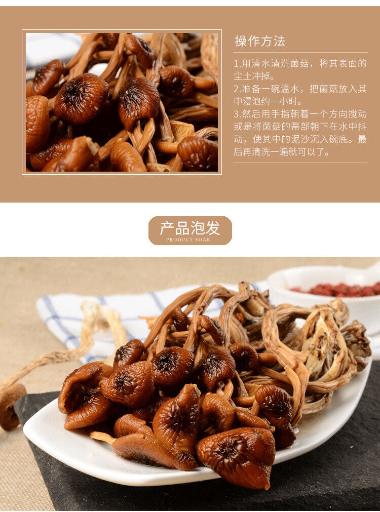 New Premium Dried Tea Tree Mushroom Chinese Herbal Agrocybe Cylindracea 250g/bag