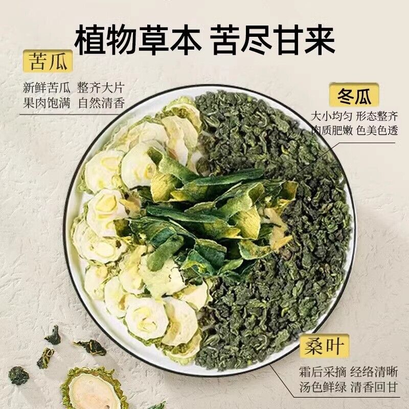 Mulberry Leaf Bitter Melon Wax Gourd Tea 50 Bags Triangular Herbal Detox Drink