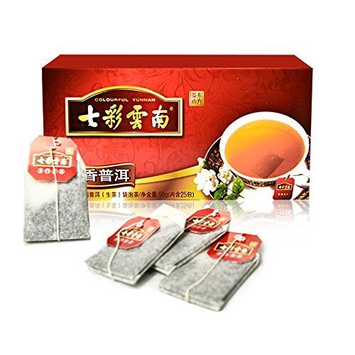 25 Tea bags七彩云南普洱茶Raw Pu-erh Tea (Jasmine茉香 茉莉花生茶) Yunnan Pu-erh Tea 50g（1.76OZ） Secondary image