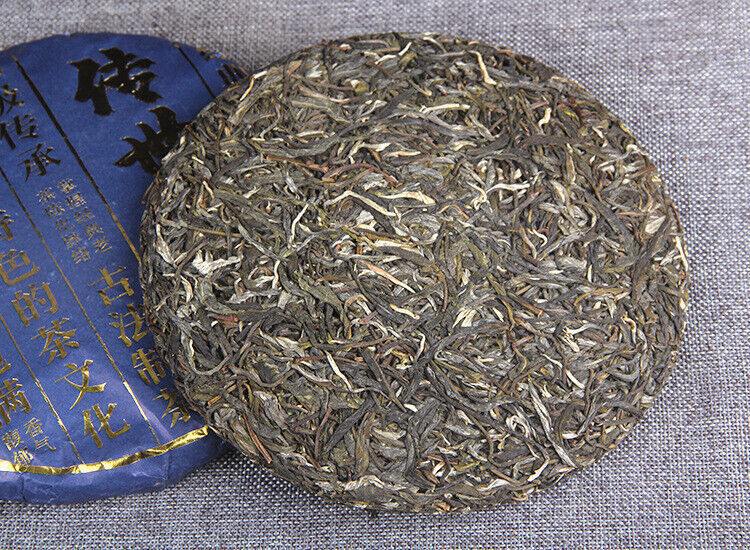 357g Old Tree Puerh Raw Tea Cake Menghai Black Tea 头春茶年传世印级 古树普洱茶生茶勐海黑茶密香