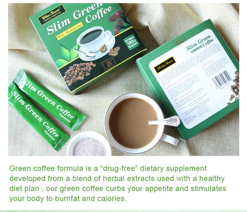 Slim Green Coffee Lose Weight Burning Fat Weight Loss Fat Burner 10g*18 sachet