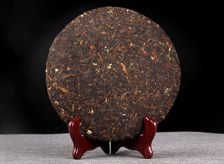 357g Pu'er Old Ripe Tea Cake Yunnan Ripe Pu'er Tea Cake普洱茶熟茶勐海糯米香普洱老熟茶饼云南熟普洱茶饼