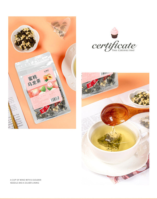 Peach Oolong Tea Fruit Blend Triangle Bags Cold Brew Herbal Drink Hot