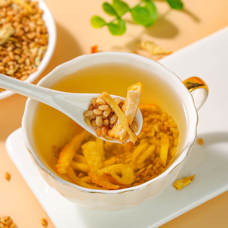 Organic Chenpi Ginger Rice Tea Blend Loose Leaf Infusion for Health and Wellness