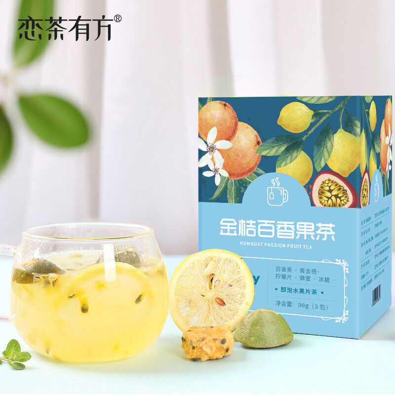 Freeze dried citrus, passion fruit, honey tea, lemon slices flower fruit tea