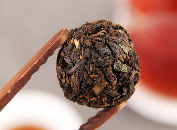 Glutinous Rice Fragrance Puerh Ripe Tea Dragon Pearl 500g Puerh Tea Tuocha