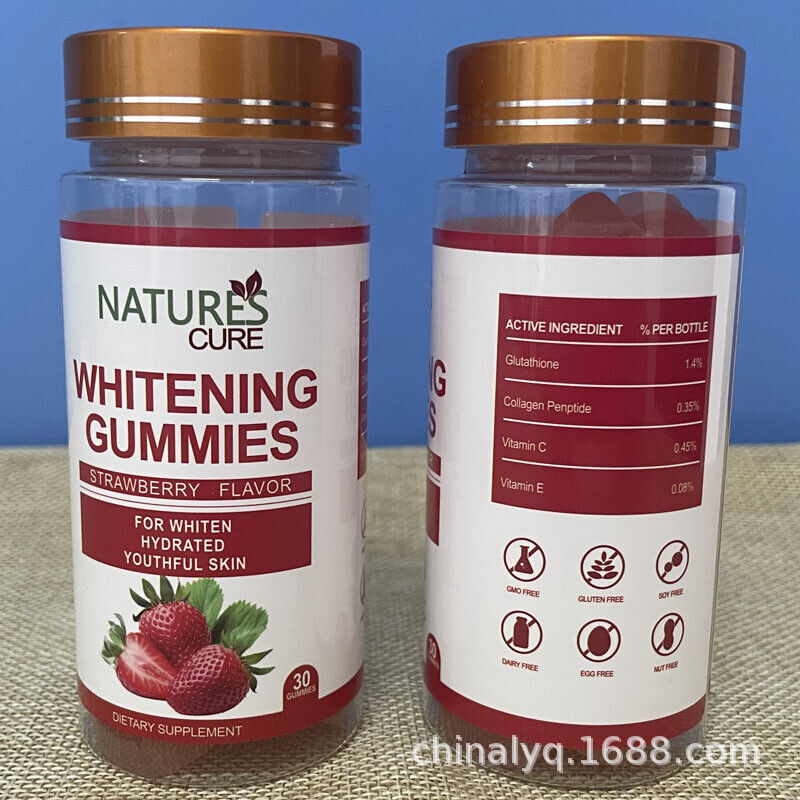 Collagen Whitening Gummies Strawberry Flavor Natural Gummy Candies 30/pieces Secondary image