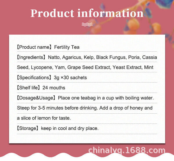 Detox Fibroid Support 30 Bags 3g Fertility Tea for Men and Women Womb