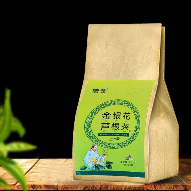 5g*30 Bags Organic Chinese Herbal Tea Honeysuckle Reed Root Herb Medicine Teabag Secondary image